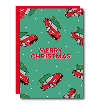 Carte de voiture de joyeux Noël 1