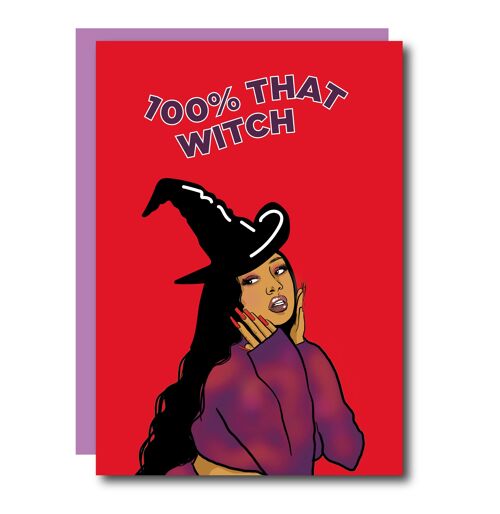 100% That Witch Halloween Card