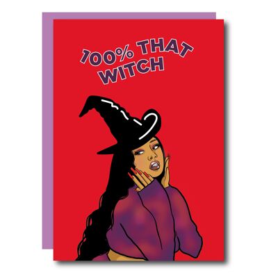 Carta di Halloween 100% quella strega