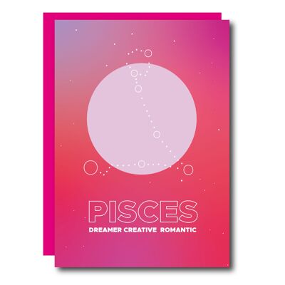 Tarjeta de felicitación Piscis Zodiac