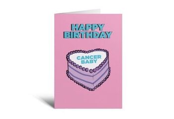 Carte d'anniversaire de gâteau de cancer 2