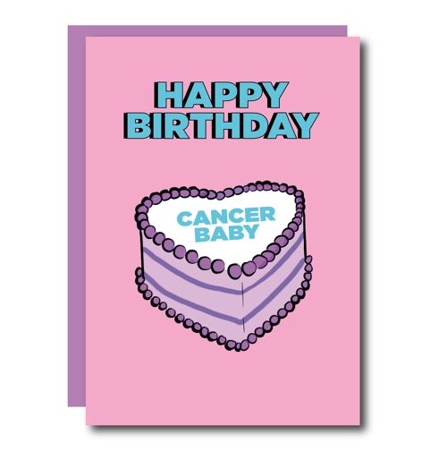 Cancer Cake Birthday Card