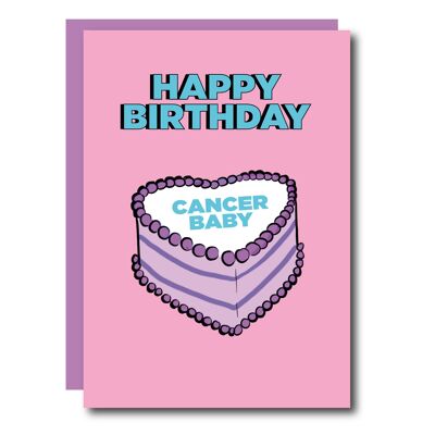 Carte d'anniversaire de gâteau de cancer