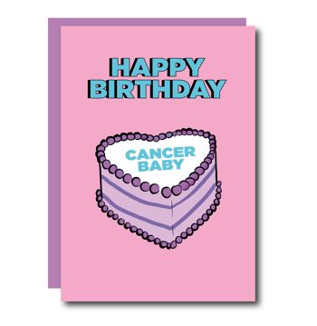 Carte d'anniversaire de gâteau de cancer 1