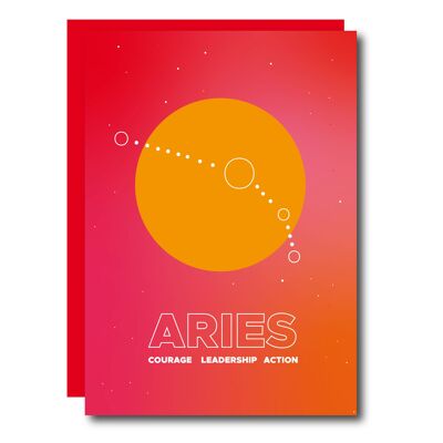Tarjeta de felicitación Aries Zodiac