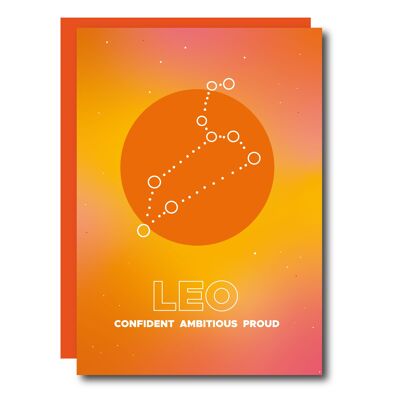 Carte de vœux du zodiaque Lion