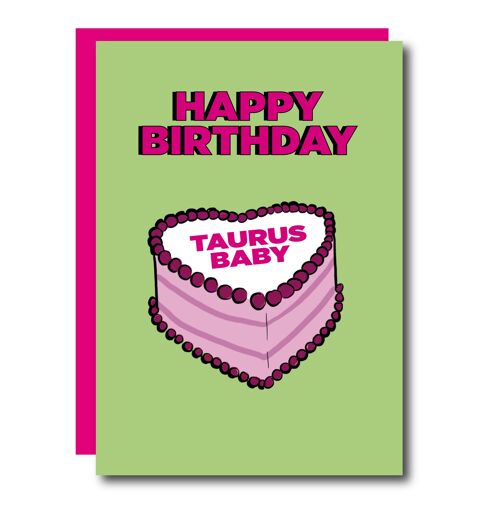 Taurus Cake Birthday Card