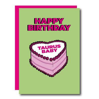 Taurus Cake Birthday Card