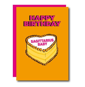 Carte d'anniversaire gâteau Sagittaire 1
