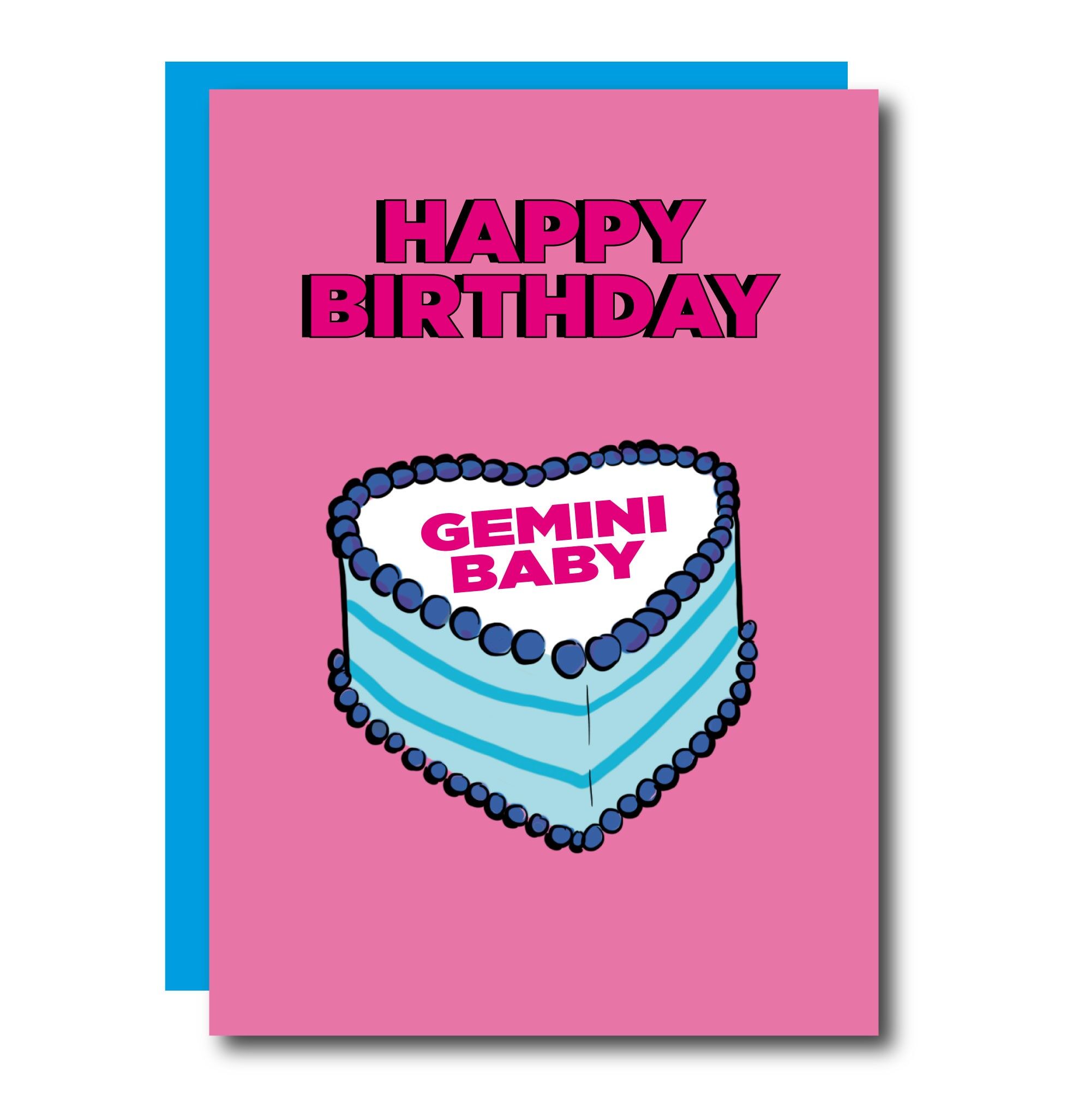 Biglietto di compleanno per torta Gemelli