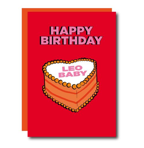 Leo Cake Birthday Card