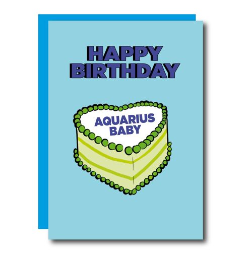 Aquarius Cake Birthday Card