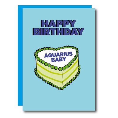 Aquarius Cake Birthday Card