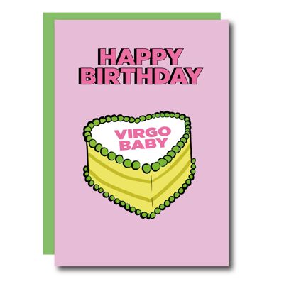 Geburtstagskarte mit Jungfrau-Kuchen