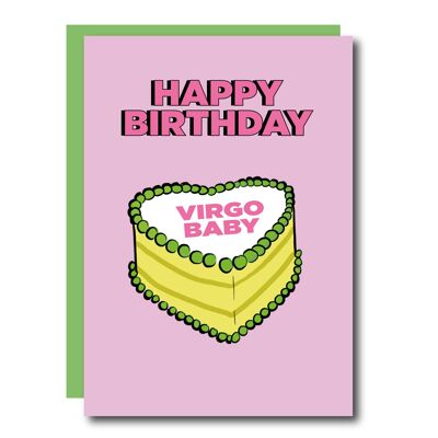 Tarjeta de cumpleaños Virgo Cake