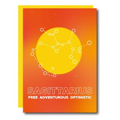 Carte de vœux du zodiaque Sagittaire