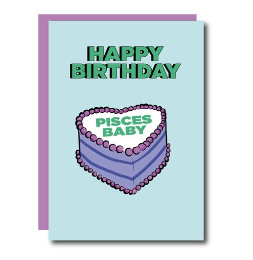 Pisces Cake Birthday Card