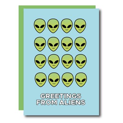 Greetings From Aliens Card