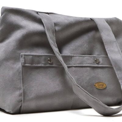 Grey Xuede reversible Dog/Pet Carry bag