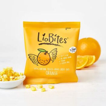 LioBites Morceaux d'Orange Croustillants Lyophilisés - Boîte de 15 Paquets 1