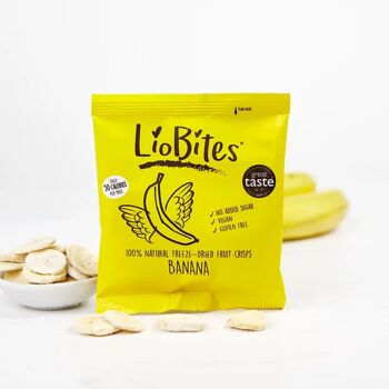 LioBites Chips Bananes Lyophilisées - Boîte de 15 Paquets 1