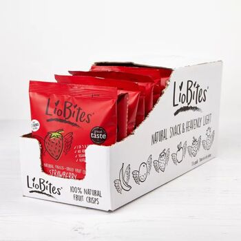 Chips aux fraises lyophilisées LioBites - Boîte de 15 paquets 2