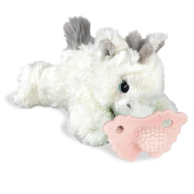 RaZbuddy soother cuddly unicorn + RaZberry tea pink