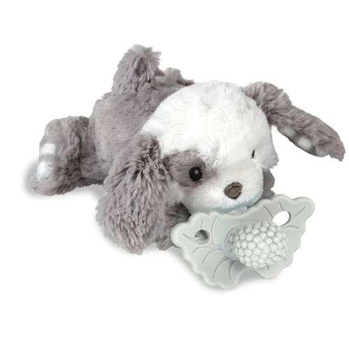 RaZbuddy pacifier cuddly puppy + RaZberry teat gray