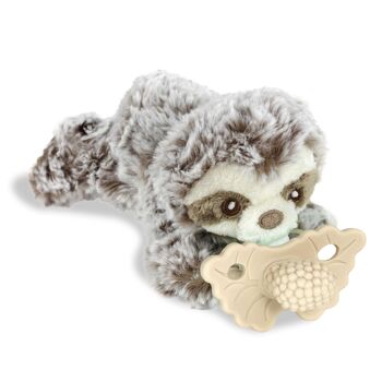 RaZbuddy sucette peluche Paresseux + tétine RaZberry beige