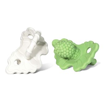 Ensemble de deux anneaux de dentition RaZberry - Vert et Blanc 1