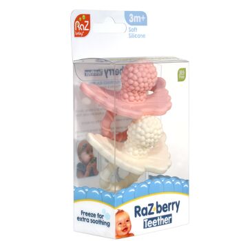 RaZberry lot de deux anneaux de dentition - Rose et Blanc 2