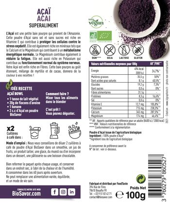 Açaï Bio en poudre - 100g -  Complément Alimentaire 2