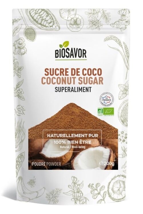 Sucre de coco en poudre - 200g - Complément Alimentaire