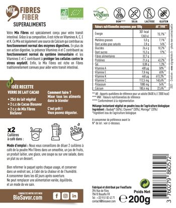 Mix Fibres en poudre - 200g - Complément Alimentaire 2