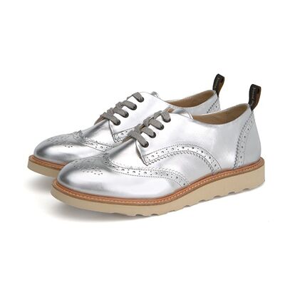 Brando Brogue Shoe Silver Leather | Teen