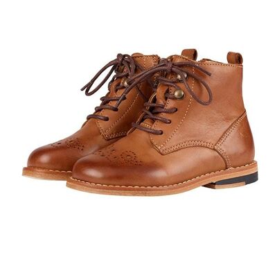 Buster Brogue Boots Tan Burnished Leather - UK 8.5 (Euro 26)