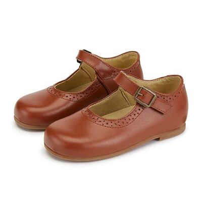 Diana Velcro Mary Jane Shoe Cognac Leather - UK 4 (Euro 20)