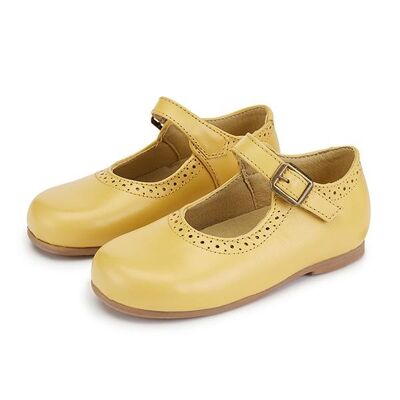 Diana Velcro Mary Jane Shoe Mellow Yellow Leather - UK 10 (Euro 28)