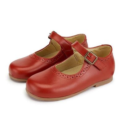 Diana Velcro Mary Jane Shoe Red Leather - UK 10 (Euro 28)