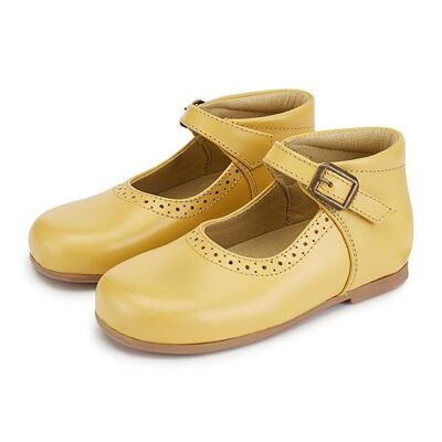 Dolly Velcro Mary Jane Shoe Mellow Yellow Leather