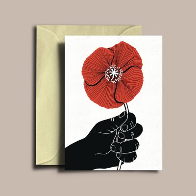 Carte de vœux illustrée Un coquelicot pour vous