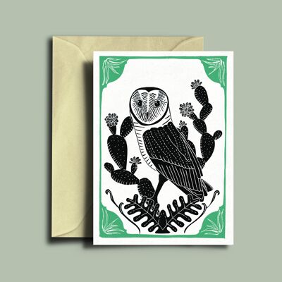 Barn Owl Lino Print Lámina artística