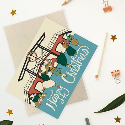 Ice Skaters Christmas Card