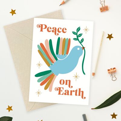Carte de Noël de paix sur la terre