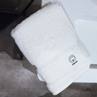 La toalla de baño de algodón orgánico muy suave | Blanco puro