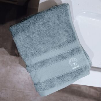 La serviette de bain toute douce en coton bio | Bleu nébuleux 1