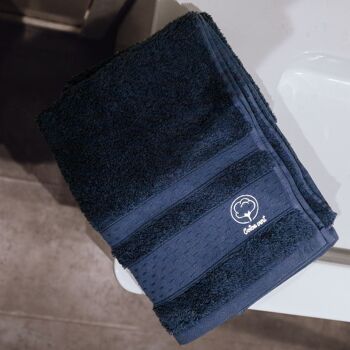 La serviette de bain toute douce en coton bio | Bleu profond 1