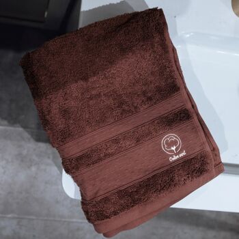 La serviette de bain toute douce en coton bio | Bordeaux amarante 1