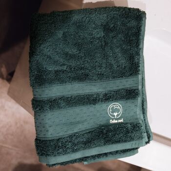 La serviette de bain toute douce en coton bio | Vert émeraude 1