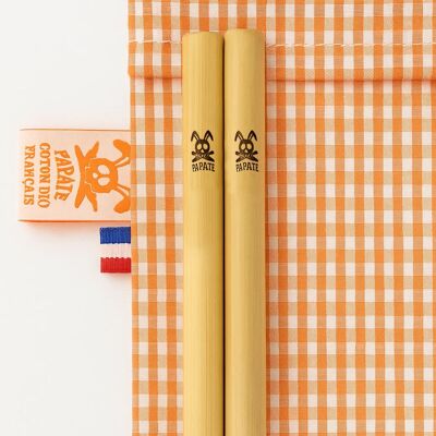 Pajitas de bambú reutilizables